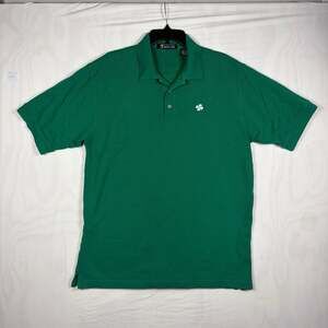Divots Players Edition Green Clover Short Sleeve Polo Shirt Men's Size L
